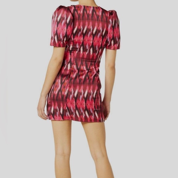 MISA Los Angeles Women's Pink Satin Draped Faux Wrap Mini Dress Size S‎ $370 - Picture 3 of 10